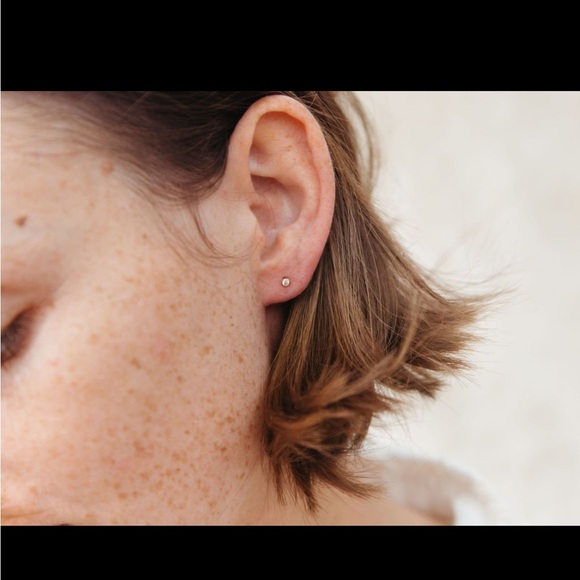 Tiny 2mm Simulated Diamond Studs Goldfill - Picture 5 of 5